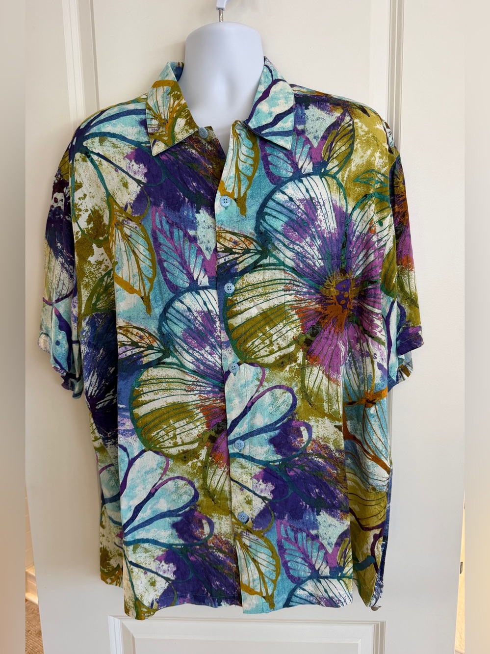 Jams World Men's Hawaiian Aloha Short Sleeve Shirt, XL, “Sorbetto”, Like New